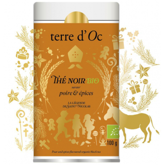 LA LEGENDE DE ST NICOLAS Thé noir BIO Poire & Epices - Boîte 100g